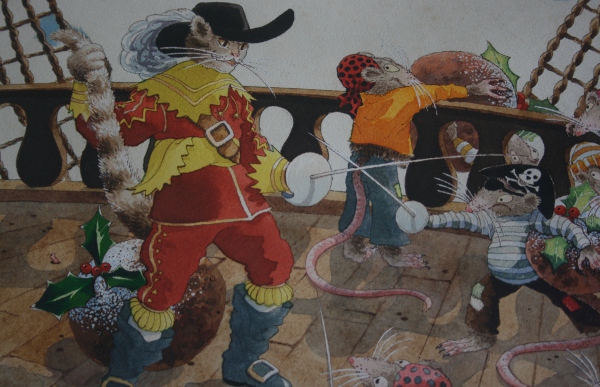Christmas Cat and the Pudding Pirates - illustration by Antonia Enthoven